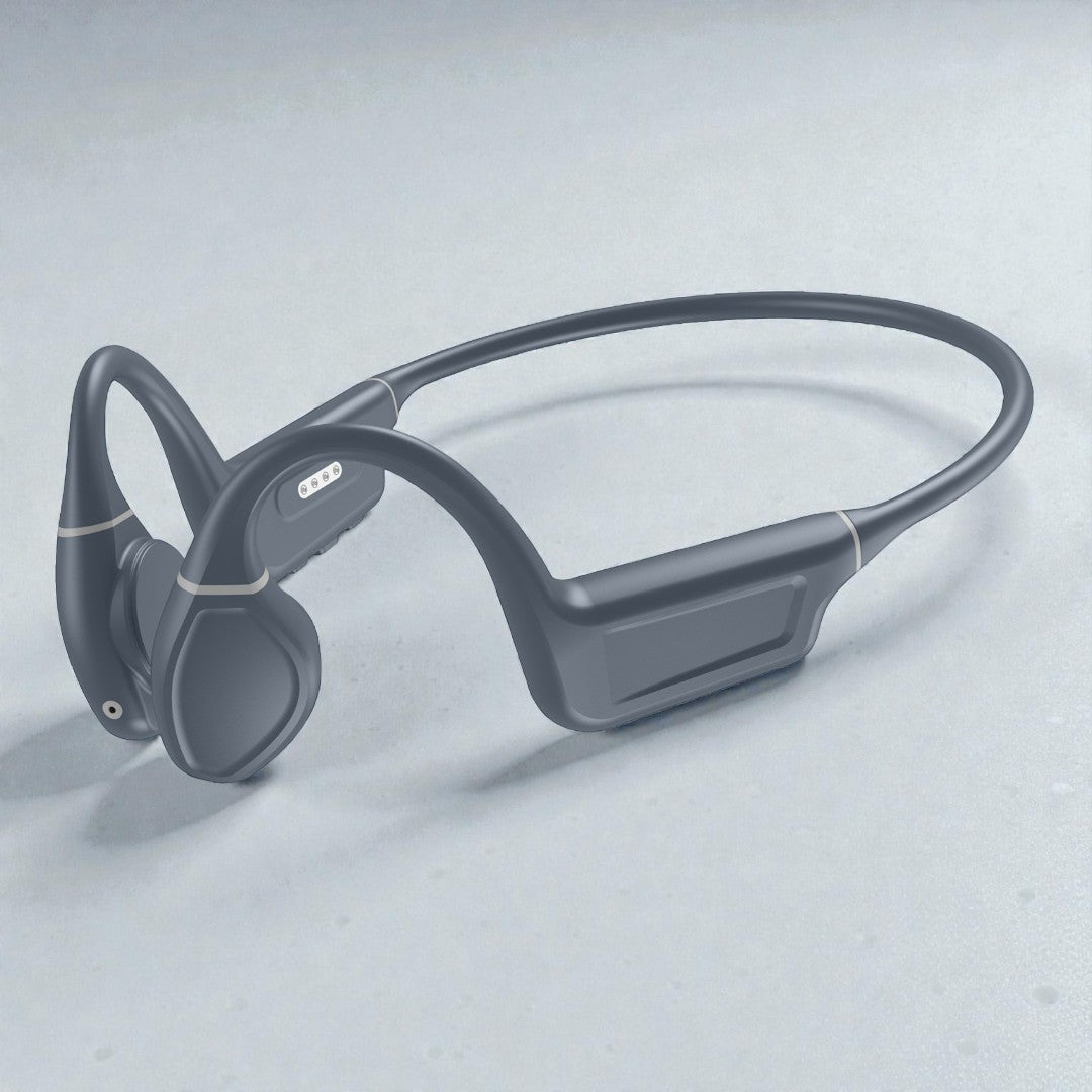 IntereMORE Bone Conduction Bluetooth Sports Headphones, Open-Ear With No Pain, 35-Degree Foldable Ear Hooks Adjustable to Suit Different Environments