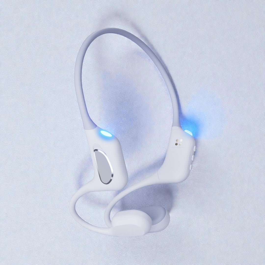 IntereMORE Bone Conduction Bluetooth Sports Headphones Suitable for Running Cycling,With Night Running Rhythm Tail Lights,Protect You in the Dark