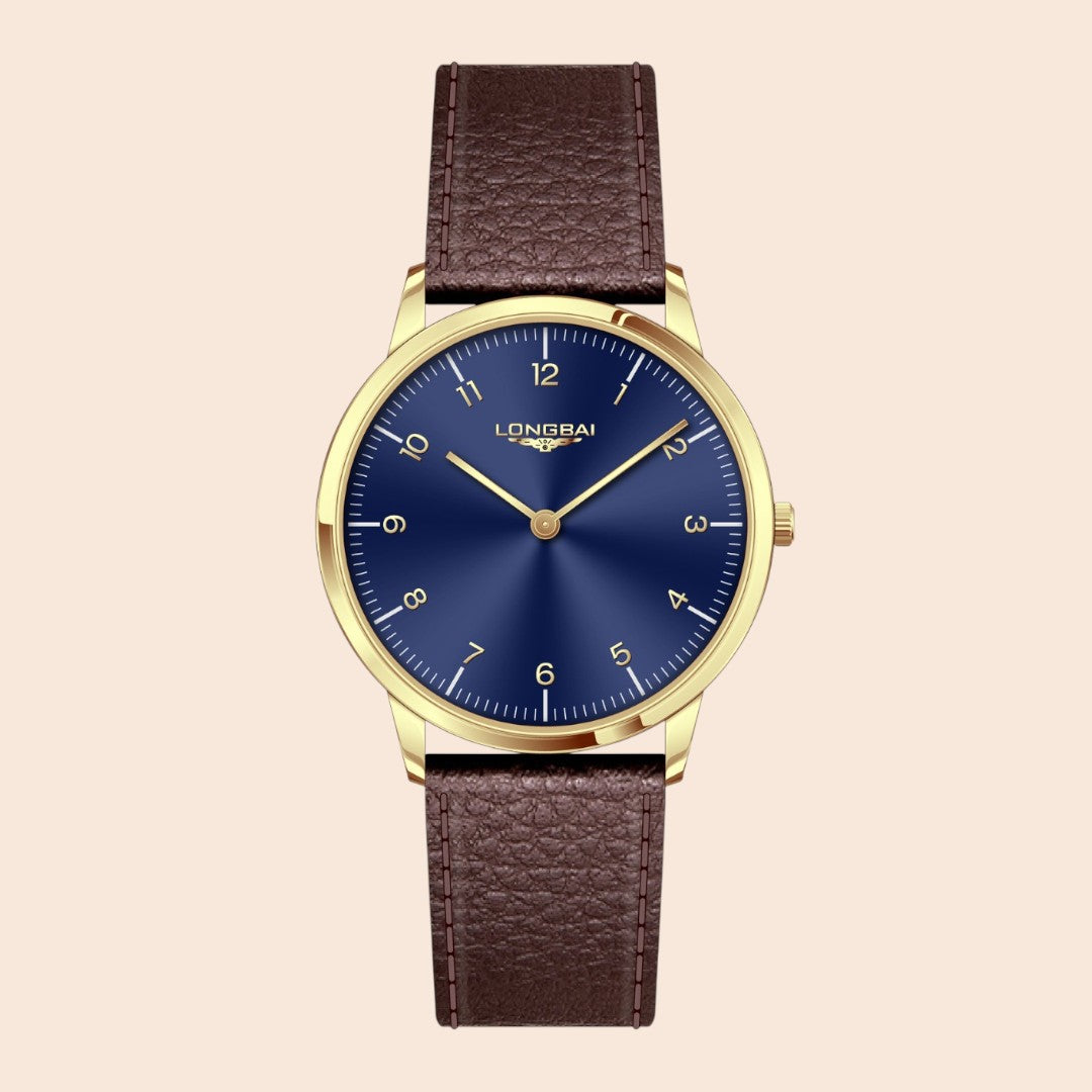 Men's Watch Simple Business Fashion Quartz Watch Ultra-thin Two-hand Watch Waterproof Leather Belt Wristwatch