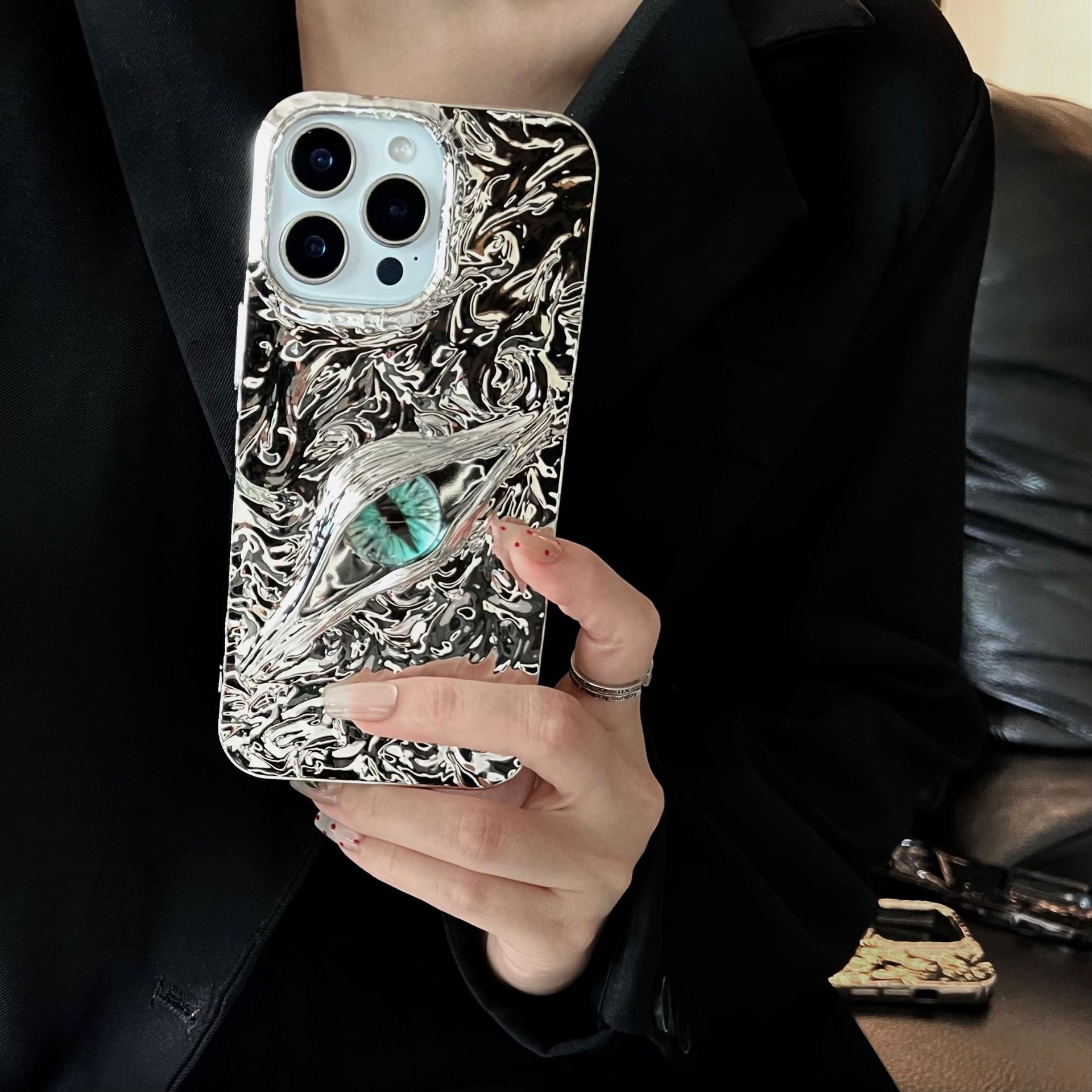 Applicable iPhone17Demon Eye 3D Phone Case iPhone16proMax Various Models Matte Wrinkle Phone Case