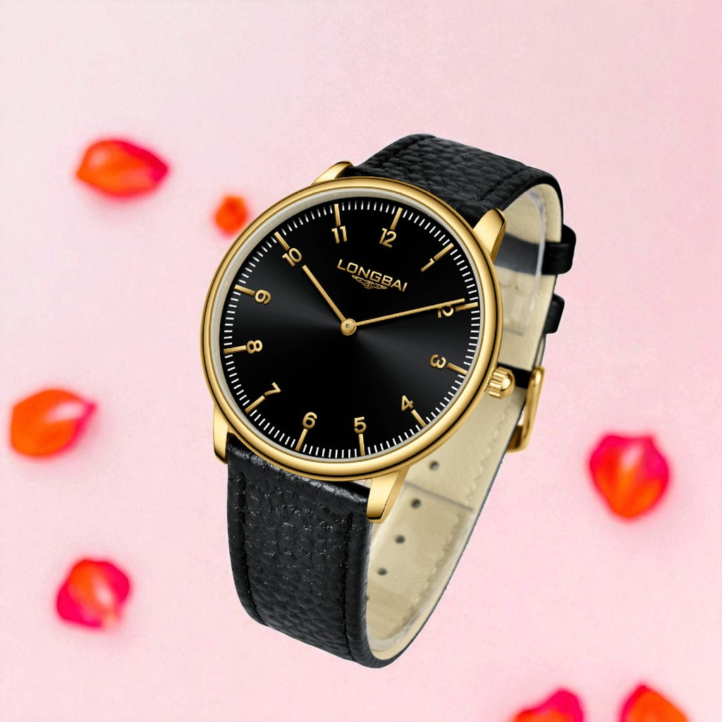 Men's Watch Simple Business Fashion Quartz Watch Ultra-thin Two-hand Watch Waterproof Leather Strap Wristwatch