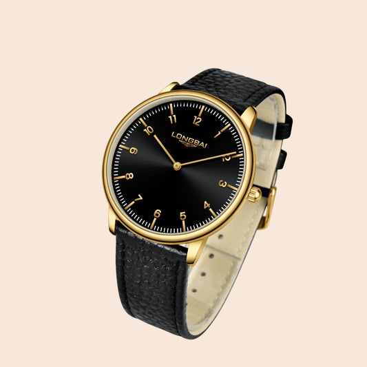 Men's Watch Simple Business Fashion Quartz Watch Ultra-thin Two-hand Watch Waterproof Leather Belt Wristwatch