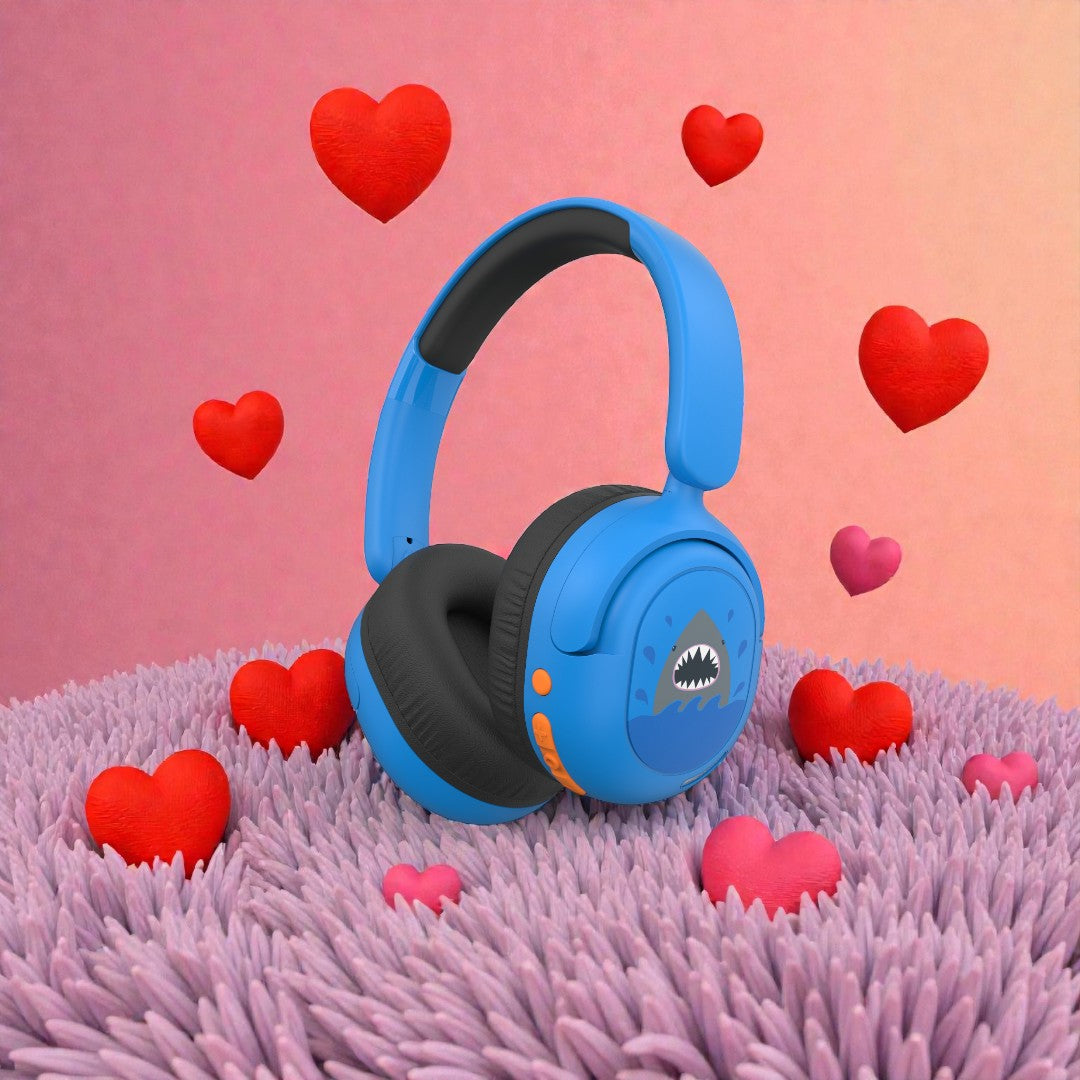 Bluetooth Kids Headphones, Wireless Headphones for Kid with Mic, 75/85/94dB Volume Limited, Includes 3.5mm Aux Cord, Foldable Dinosaur Teens Headset for School, Home, Travel, Tablet