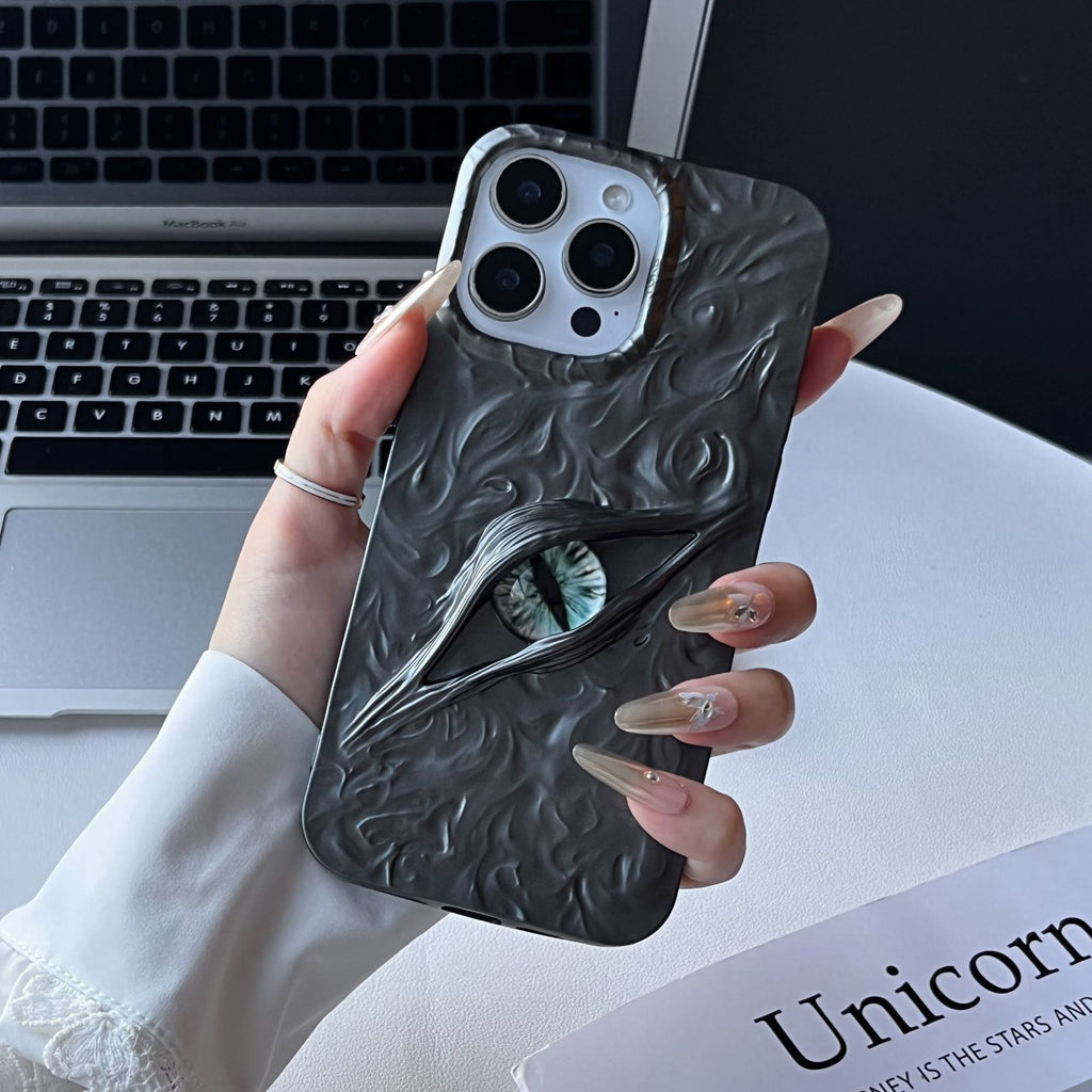 Applicable iPhone17Demon Eye 3D Phone Case iPhone16proMax Various Models Matte Wrinkle Phone Case