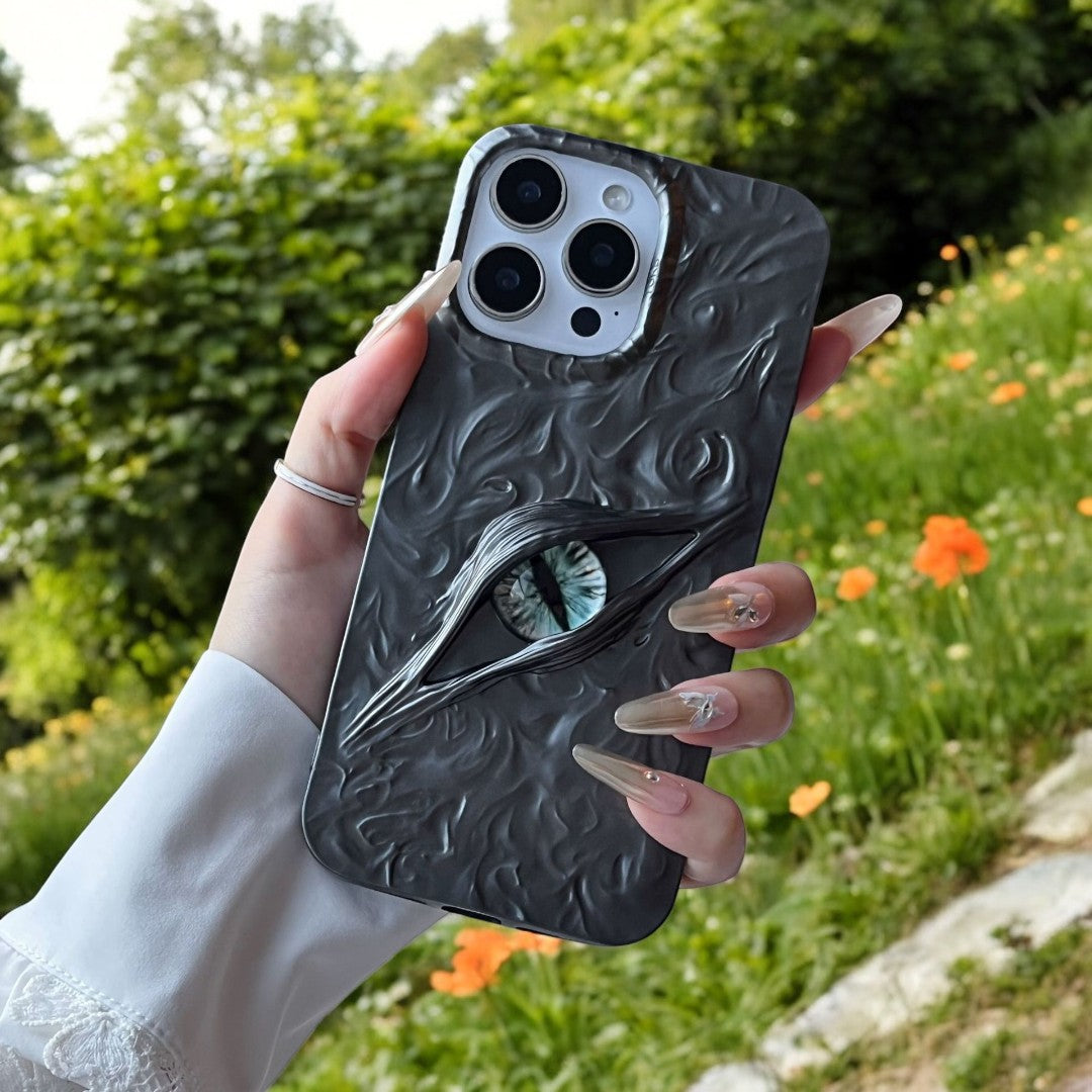 Applicable iPhone17Demon Eye 3D Phone Case iPhone16proMax Various Models Matte Wrinkle Phone Case