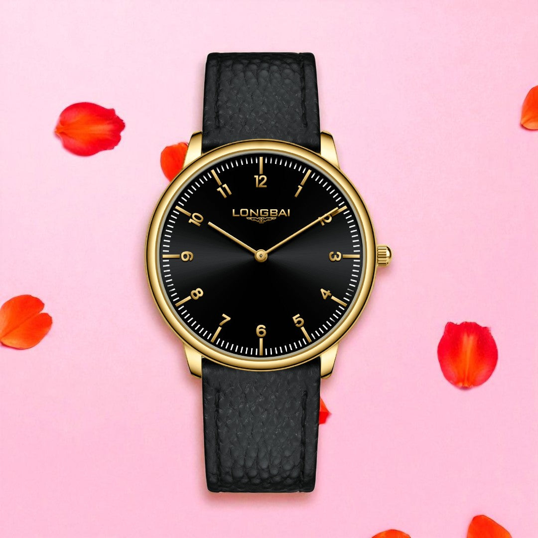Men's Watch Simple Business Fashion Quartz Watch Ultra-thin Two-hand Watch Waterproof Leather Strap Wristwatch