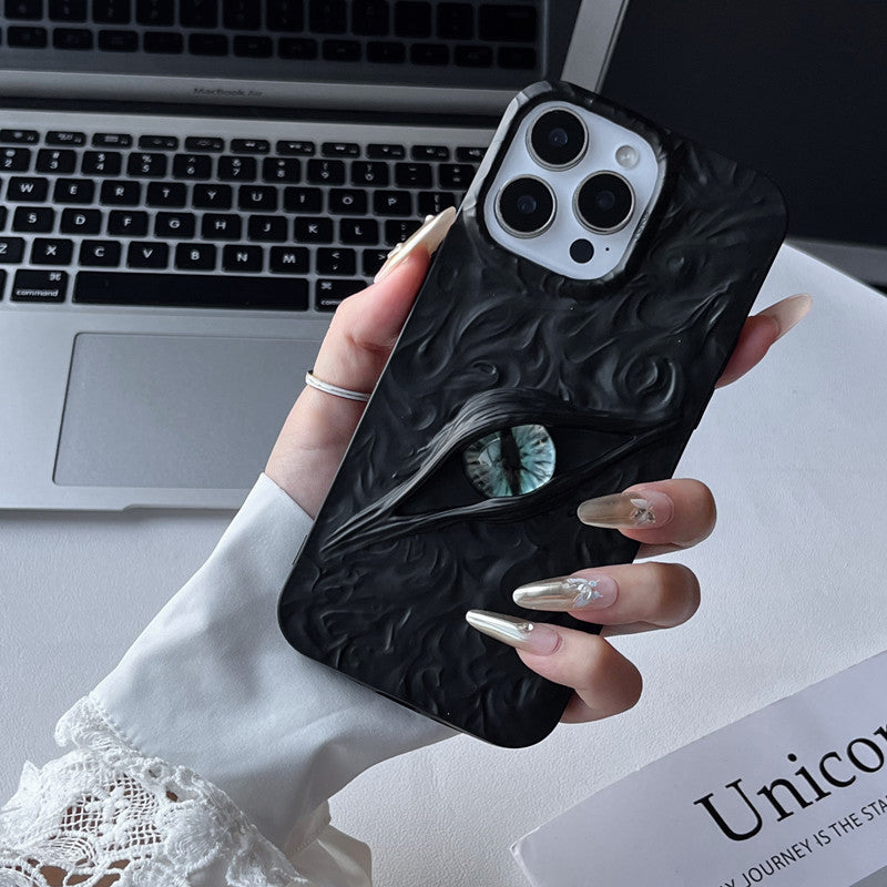 Applicable iPhone17Demon Eye 3D Phone Case iPhone16proMax Various Models Matte Wrinkle Phone Case