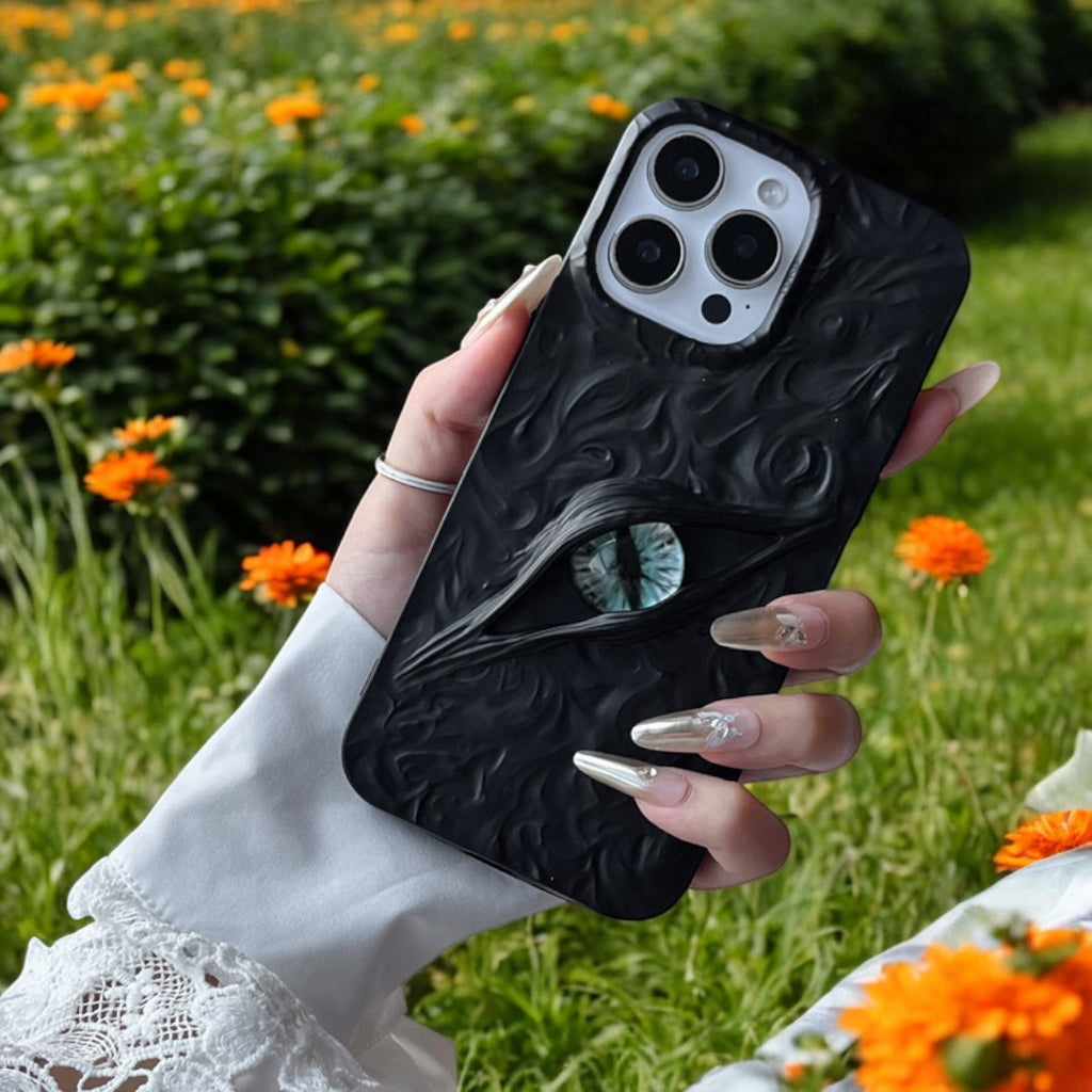 Applicable iPhone17Demon Eye 3D Phone Case iPhone16proMax Various Models Matte Wrinkle Phone Case