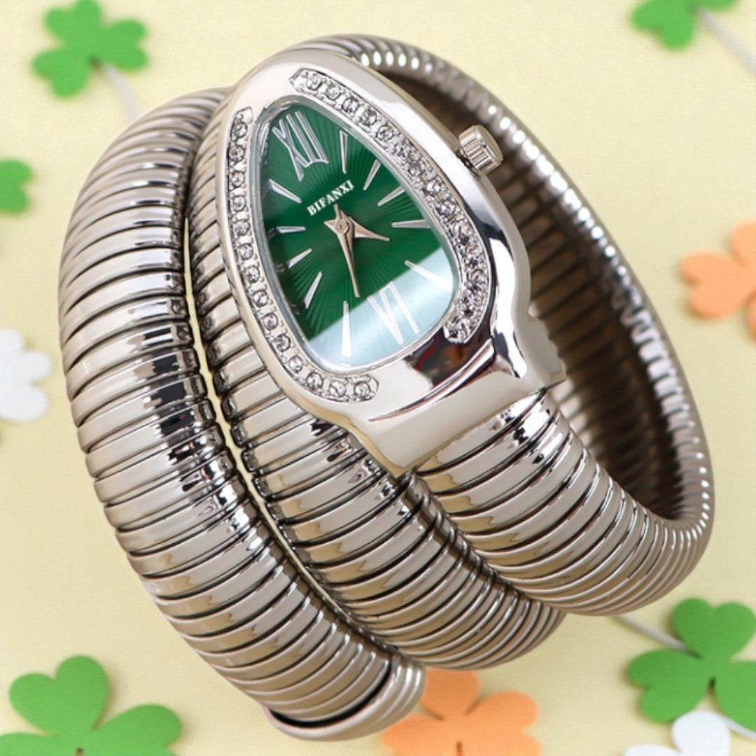 Snake-shaped Watch Women's Fashion Bracelet Watch Creative Hip-Hop Quartz Watch Personalized Bracelet Watch