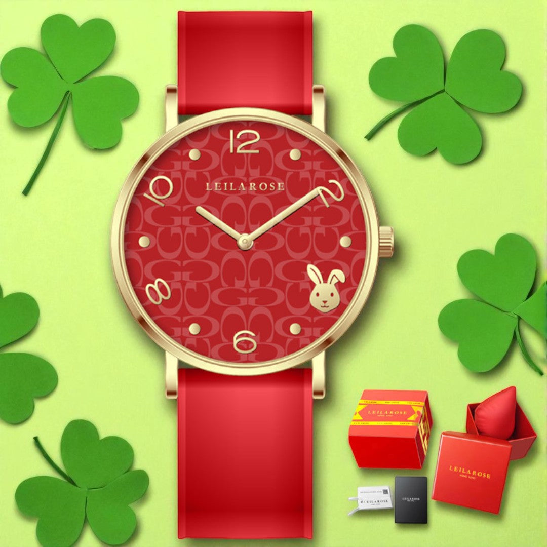 Fashionable Waterproof Green Red Pink Wristwatch Light Luxury Women's Quartz Watch