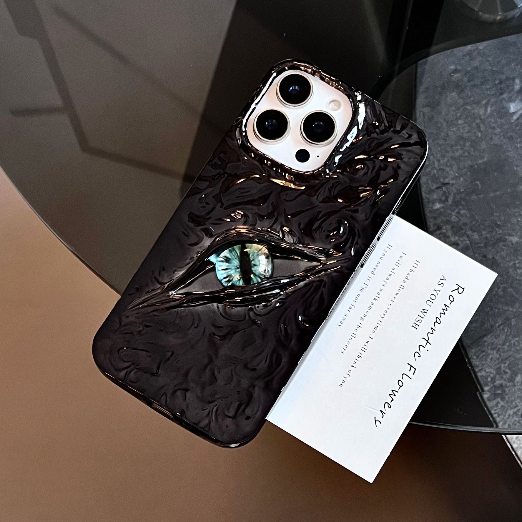 Applicable iPhone17Demon Eye 3D Phone Case iPhone16proMax Various Models Matte Wrinkle Phone Case
