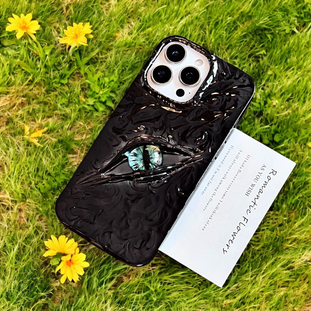 Applicable iPhone17Demon Eye 3D Phone Case iPhone16proMax Various Models Matte Wrinkle Phone Case