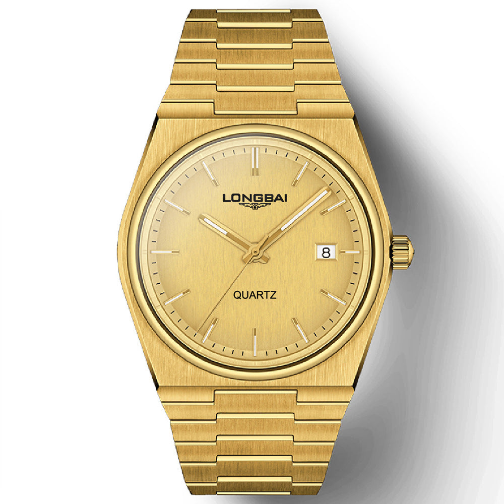 Men's Watch High-End Genuine Trendy Waterproof Luminous Calendar Large Dial Quartz Watch Non-Mechanical Watch Men's Watch Hot Sale