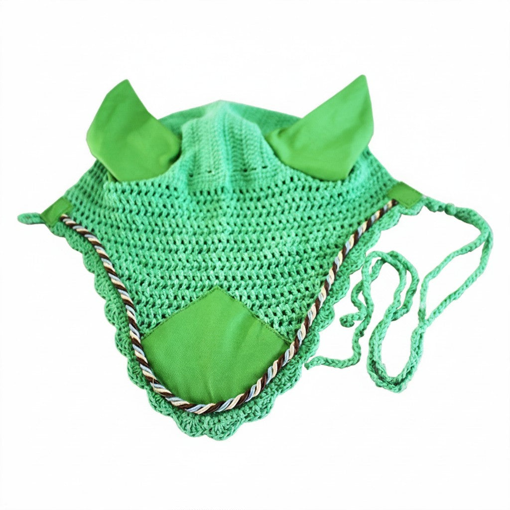 Cotton Knit Horse Ear Fly Veil, Skin-Friendly & Breathable