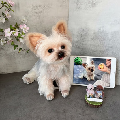 Custom Handmade Wool Felt Realistic Full-body Pet Figurine