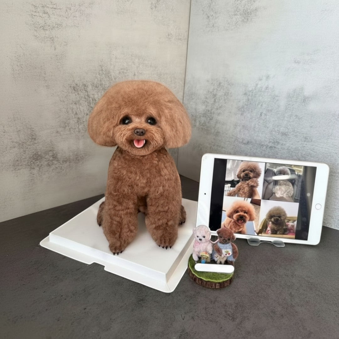 Custom Handmade Wool Felt Realistic Full-body Pet Figurine