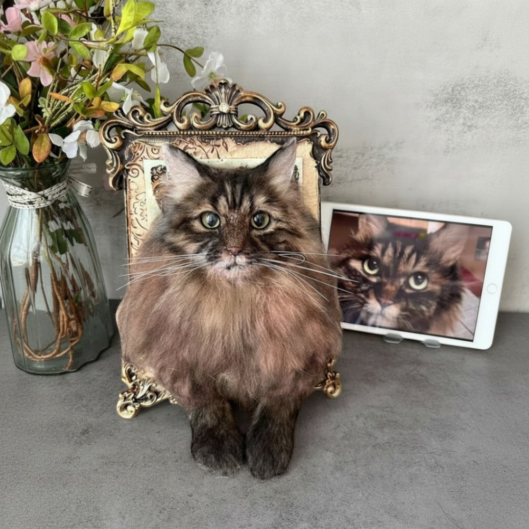 Custom Framed Wool Felt Pet Figurine