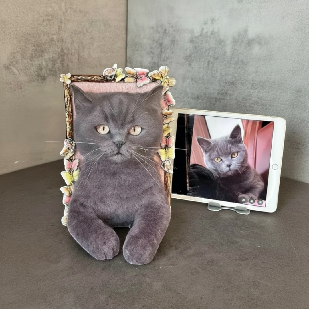 Custom Framed Wool Felt Pet Figurine