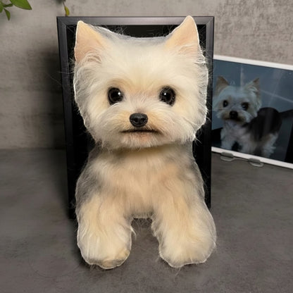 Custom Framed Wool Felt Pet Figurine