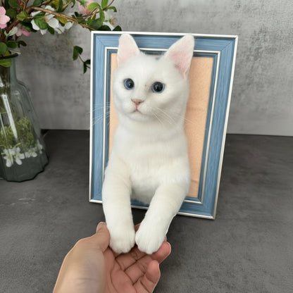 Custom Framed Wool Felt Pet Figurine