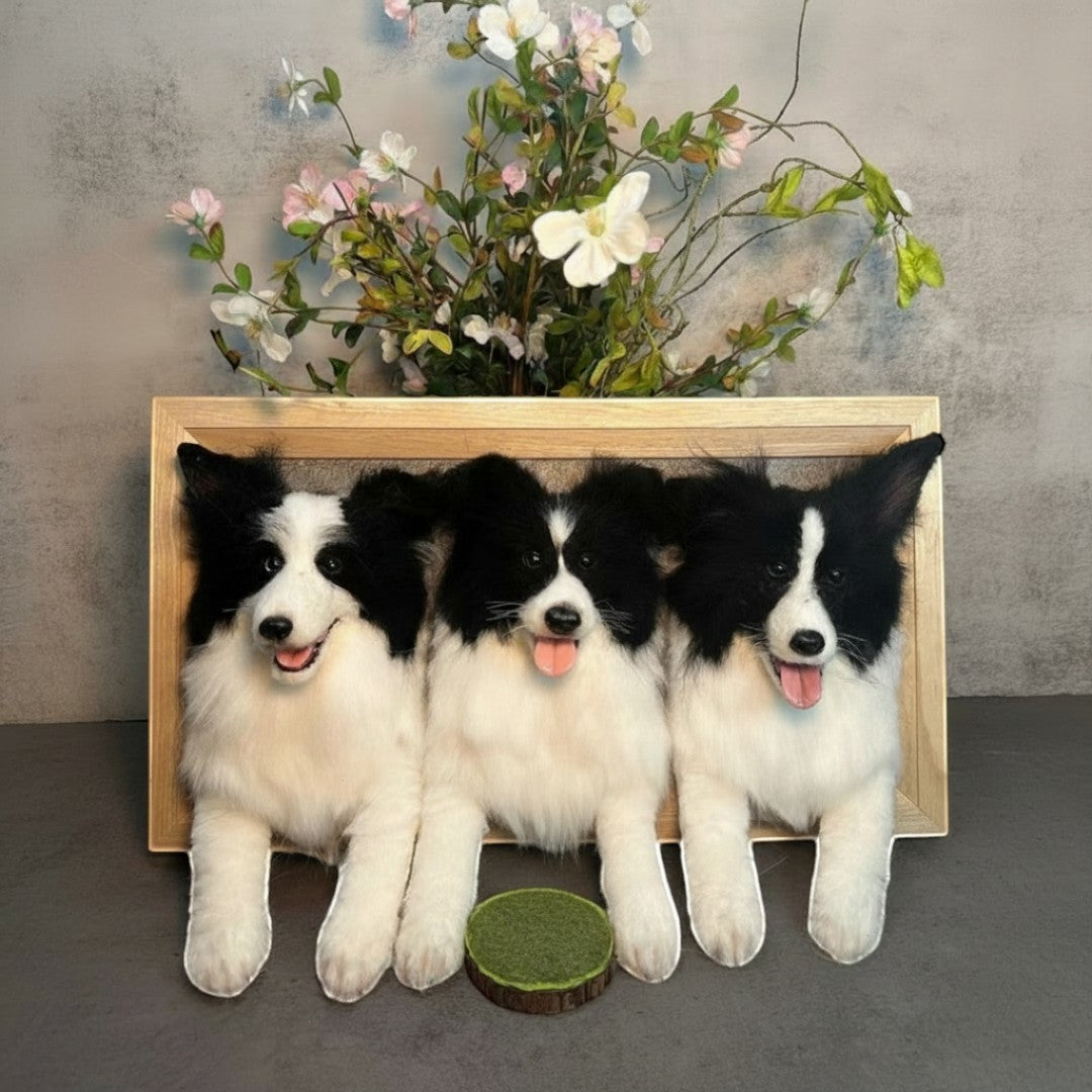 Custom Framed Wool Felt Pet Figurine
