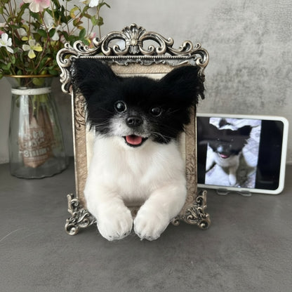 Custom Framed Wool Felt Pet Figurine