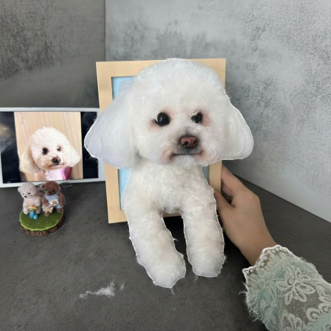 Custom Framed Wool Felt Pet Figurine