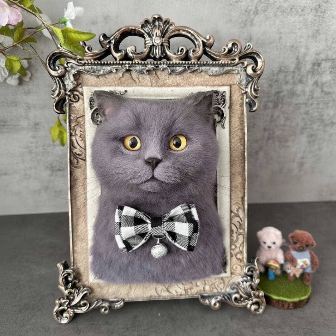 Custom Framed Wool Felt Pet Figurine