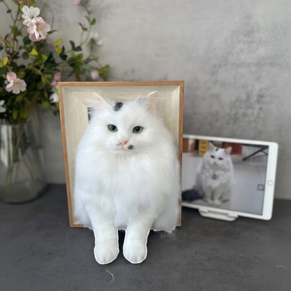 Custom Framed Wool Felt Pet Figurine