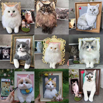 Custom Framed Wool Felt Pet Figurine
