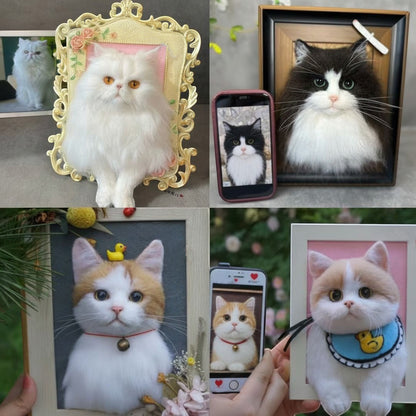 Custom Framed Wool Felt Pet Figurine