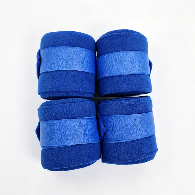 Soft Fleece Horse Polo Wraps, Shock-Absorbing Leg Support Bandages with Secure Velcro Straps, 4 Pack Set