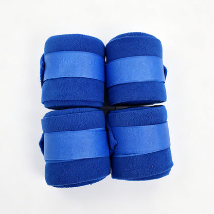 Soft Fleece Horse Polo Wraps, Shock-Absorbing Leg Support Bandages with Secure Velcro Straps, 4 Pack Set