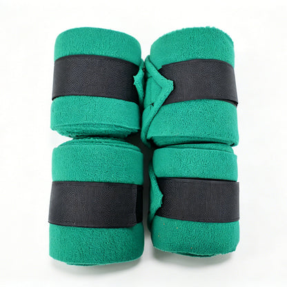 Soft Fleece Horse Polo Wraps, Shock-Absorbing Leg Support Bandages with Secure Velcro Straps, 4 Pack Set