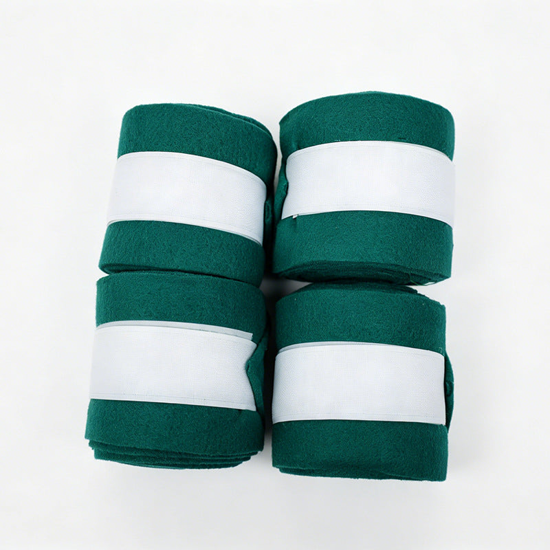Soft Fleece Horse Polo Wraps, Shock-Absorbing Leg Support Bandages with Secure Velcro Straps, 4 Pack Set