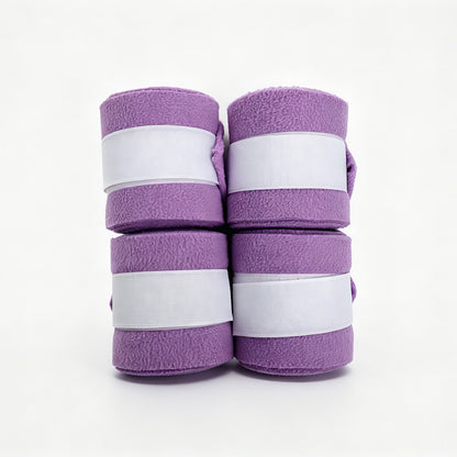 Soft Fleece Horse Polo Wraps, Shock-Absorbing Leg Support Bandages with Secure Velcro Straps, 4 Pack Set