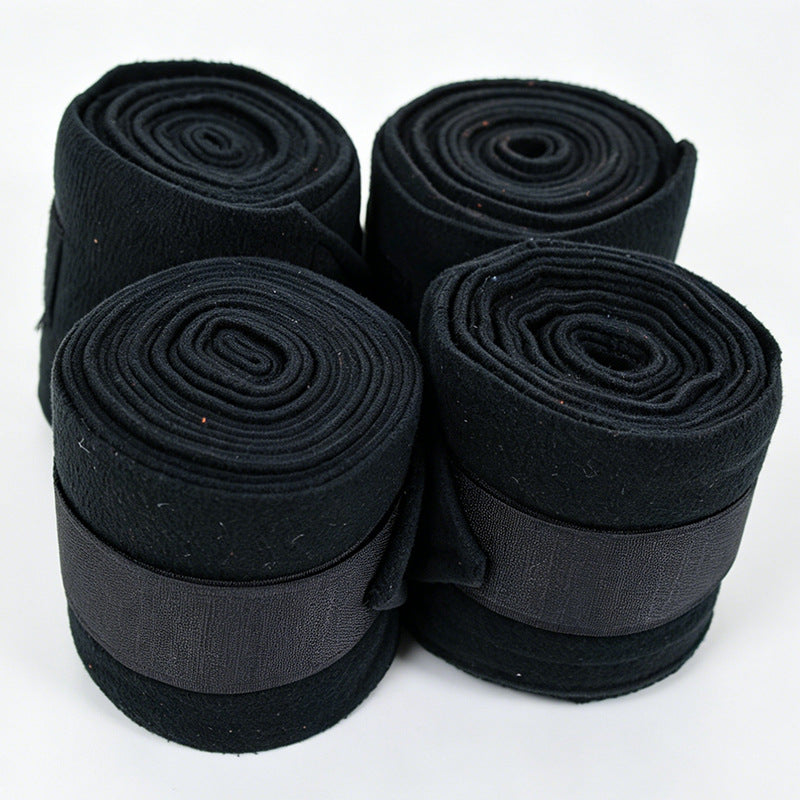 Soft Fleece Horse Polo Wraps, Shock-Absorbing Leg Support Bandages with Secure Velcro Straps, 4 Pack Set