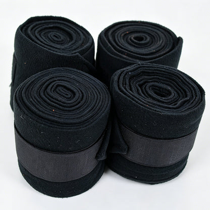 Soft Fleece Horse Polo Wraps, Shock-Absorbing Leg Support Bandages with Secure Velcro Straps, 4 Pack Set