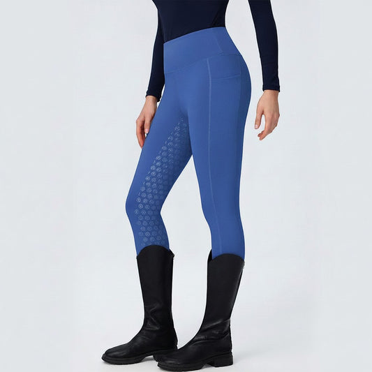 Women's Full Seat Silicone Grip Riding Breeches with Pockets, High Stretch Slim Fit Equestrian Pants for Competition & Training