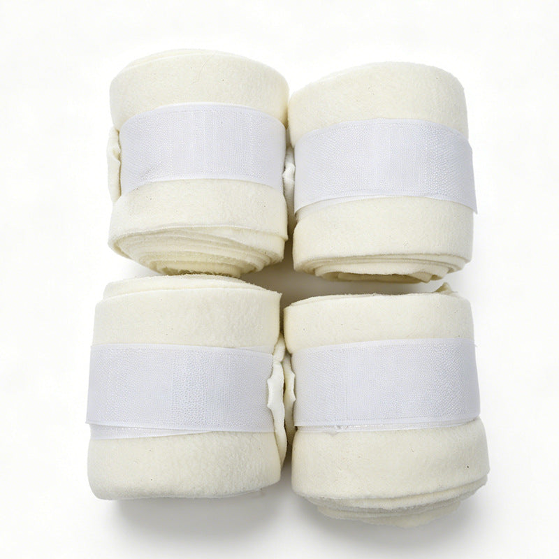 Soft Fleece Horse Polo Wraps, Shock-Absorbing Leg Support Bandages with Secure Velcro Straps, 4 Pack Set