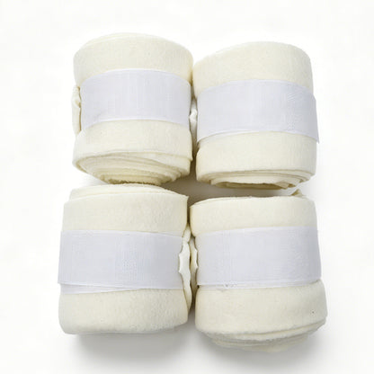 Soft Fleece Horse Polo Wraps, Shock-Absorbing Leg Support Bandages with Secure Velcro Straps, 4 Pack Set