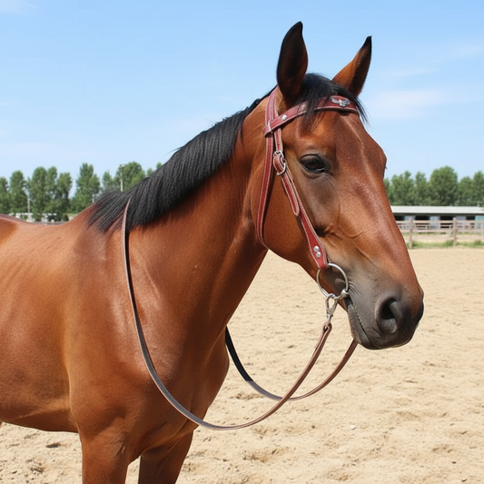 Adjustable Leather Bridle Set with Eagle Concho Hardware, Reins & Bit
