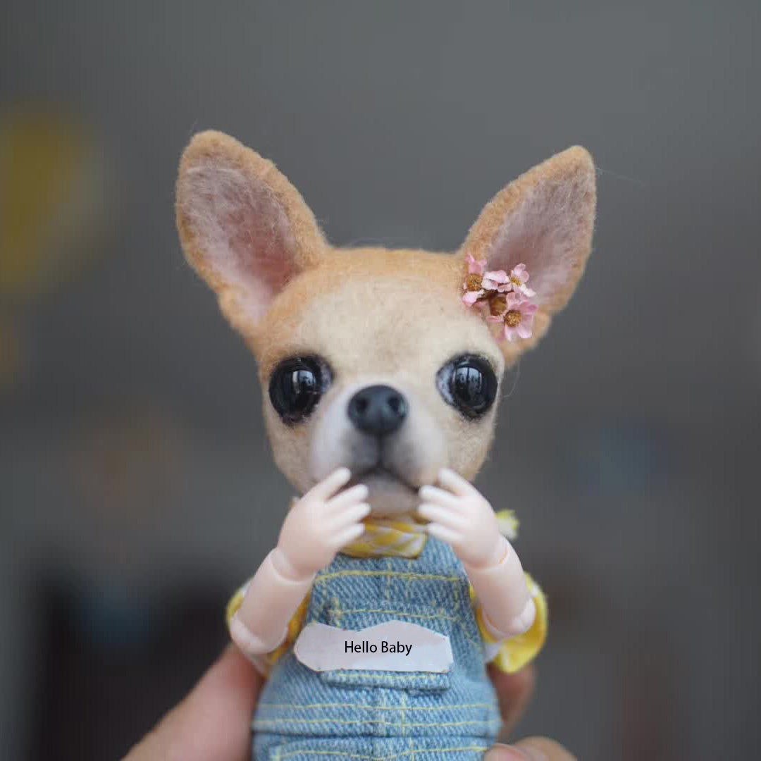 Custom Wool Felt Miniature Pet Doll