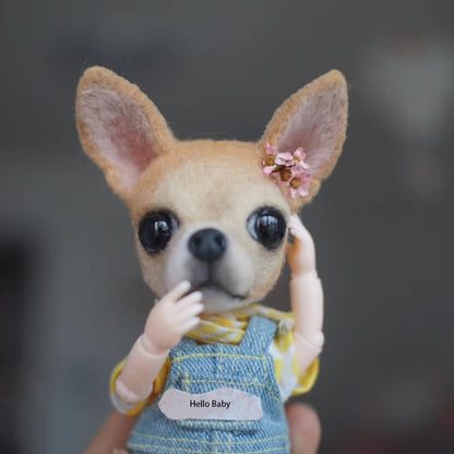 Custom Wool Felt Miniature Pet Doll