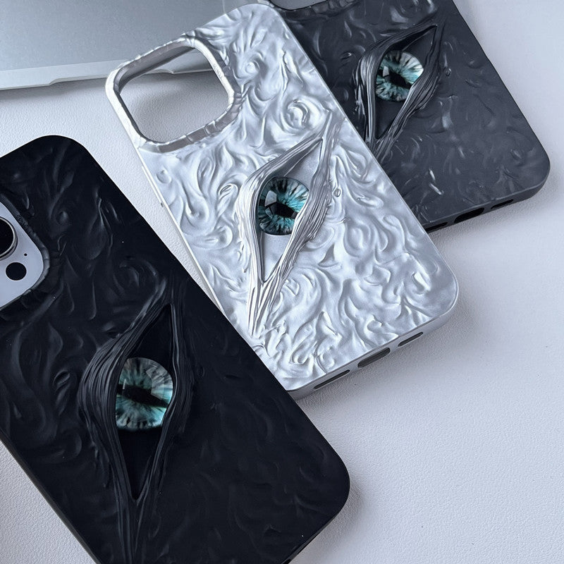 Applicable iPhone17Demon Eye 3D Phone Case iPhone16proMax Various Models Matte Wrinkle Phone Case