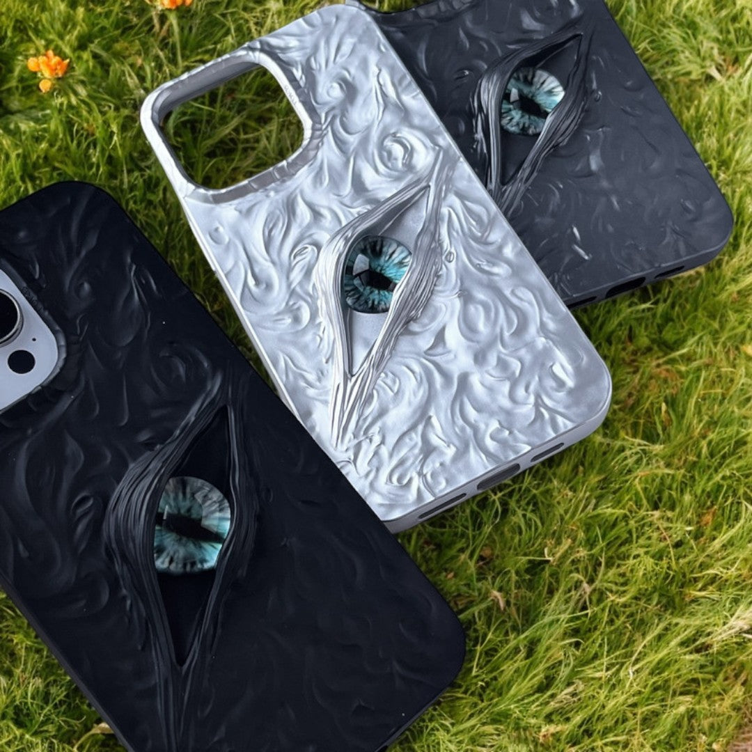 Applicable iPhone17Demon Eye 3D Phone Case iPhone16proMax Various Models Matte Wrinkle Phone Case
