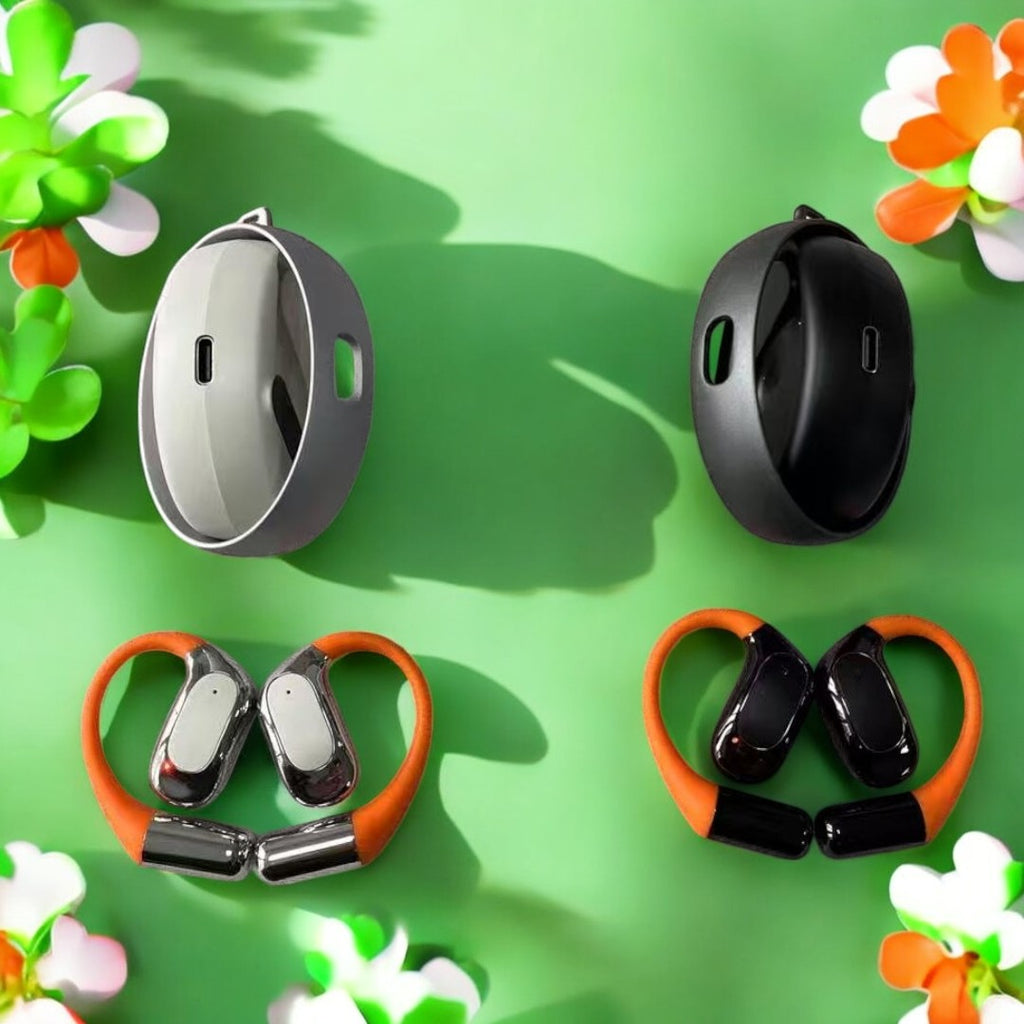 Non-in-ear Hanging Ear Wireless Bluetooth Earphones Long Wearing No Pain Running Fitness Stable No Falling Off HD Voice Call Panoramic Surround Sound Effect Color Contrast Fashion