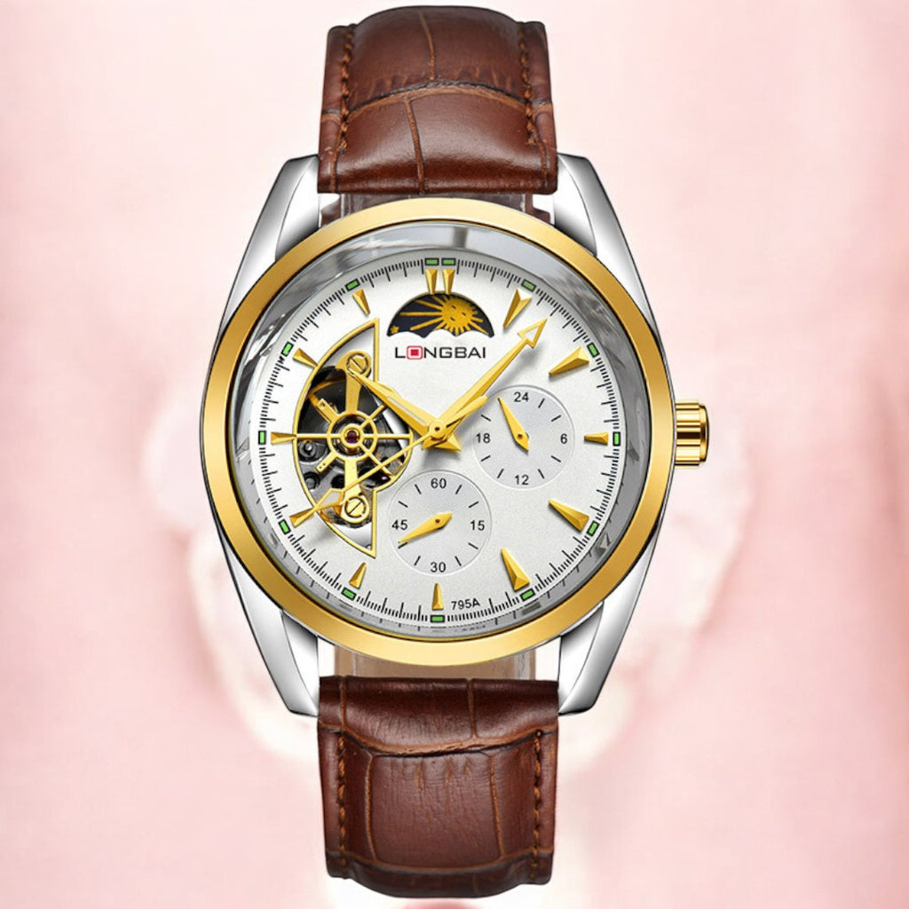 Men's Fully Automatic Mechanical Watch Tourbillon Hot-Selling Fashion Hollow Dial Steel Band Watch