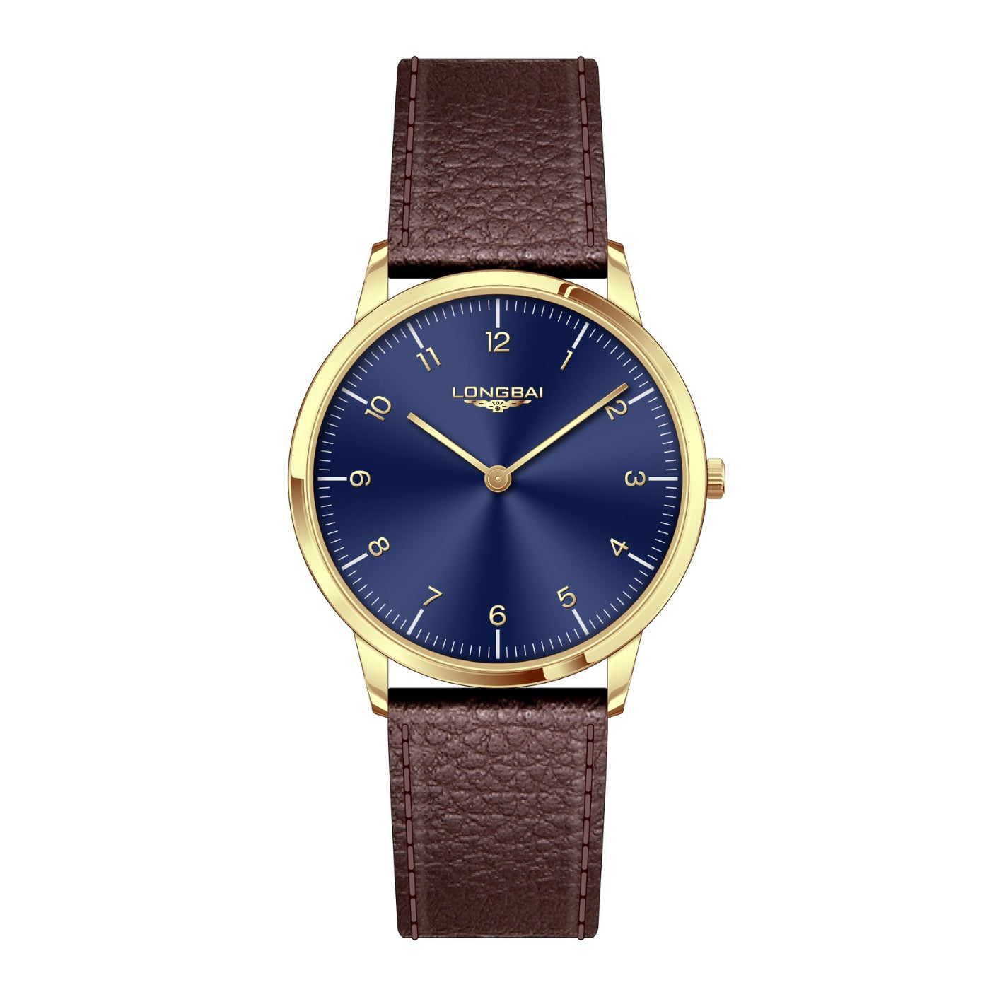 Men's Watch Simple Business Fashion Quartz Watch Ultra-thin Two-hand Watch Waterproof Leather Strap Wristwatch