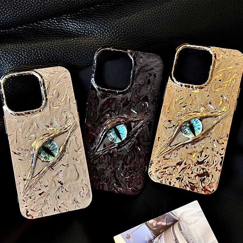 Applicable iPhone17Demon Eye 3D Phone Case iPhone16proMax Various Models Matte Wrinkle Phone Case